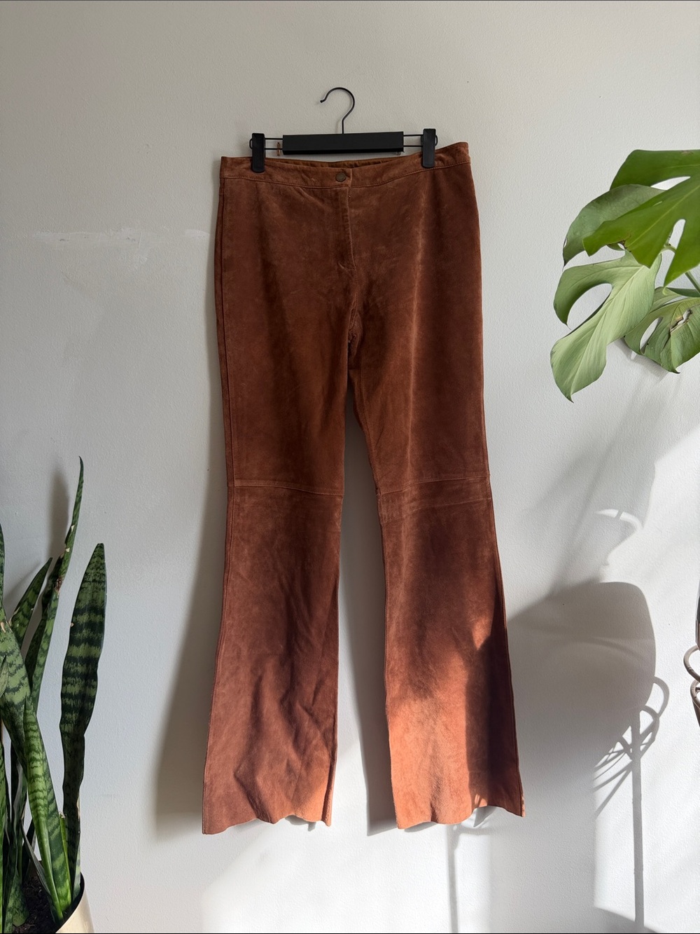 Vintage BCBGMaxAzria Brown Suede Flare Jeans